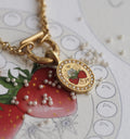 Vintage Inspired Tarot Pendant Necklace - Strawberry (Single-sided U-buckle) [GRIIGPV0]