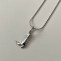 Lucky Horseshoe Pendant Necklace - Silver Boots [QUSERF67]