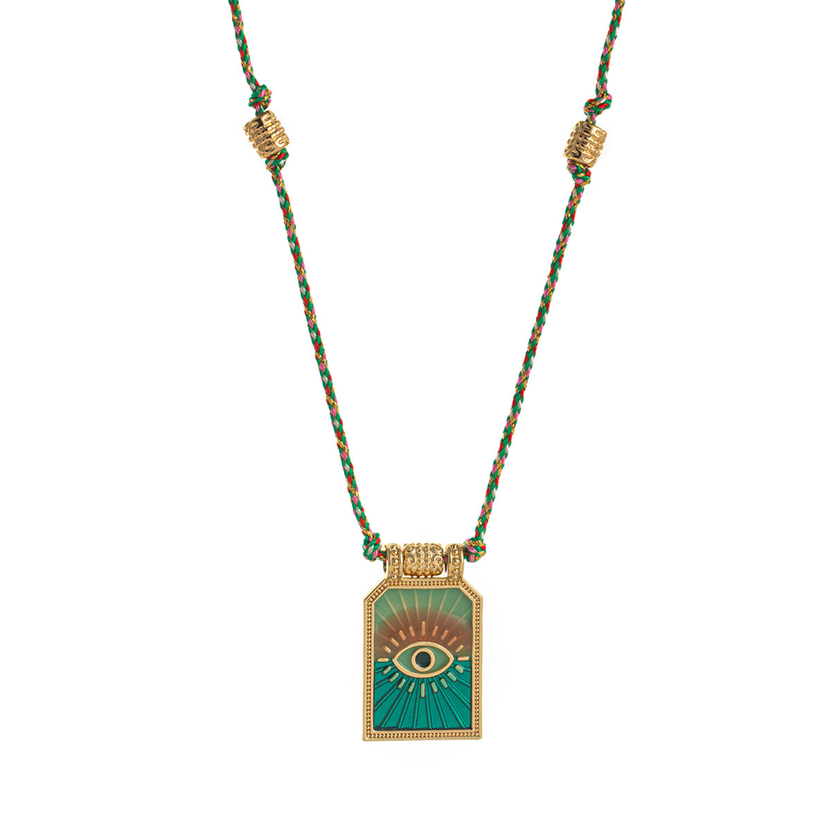 Siyona Cord Charm Necklace - Colorful Eye Necklace [9IDF9Z0D]