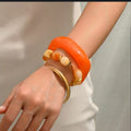 Resin Bangle Bracelet Set - Orange Set [CTI0SLMK]