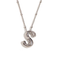 Aiyanah Glossy Bubble Letter Necklace - Silver S [O9RZ6795]