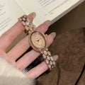 Oval Crystal Embellished Bracelet Watch - Rose Gold (9205 Crystal) [JFJAP4DF]