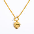 Butterfly Shell Locket Necklace - OT Buckle Heart Photo Album [BIJ1ZF5C]