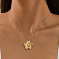 Liviana Layered Petal Necklace - Flower Necklace Style [XMP8RWNH]