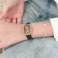 Shayla Square Dial Leather Watch - Green [1Y4VUZ9Z]