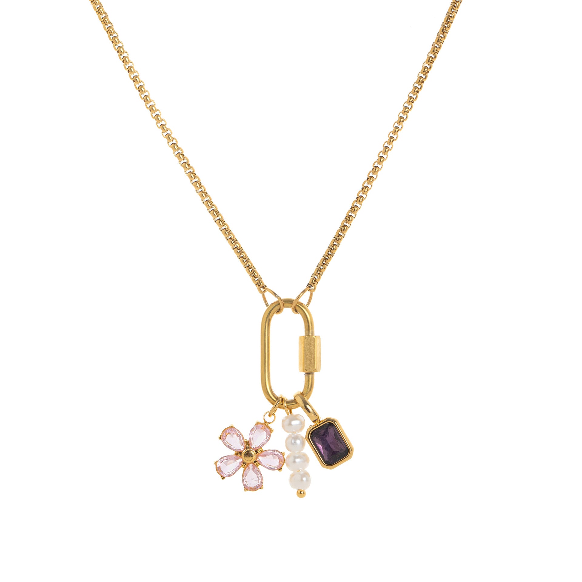 Birthstone Pendant Necklace - Gold B [R1WVHHLO]