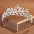 Rhinestone Water Drop Bridal Tiara - Silver [IBECCP82]
