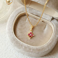 Four-Leaf Clover Pendant Necklace - Necklace [XM0GC3U8]