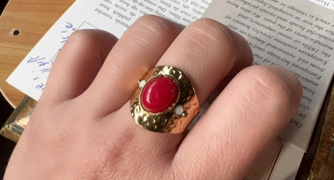 Dragon Ethnic Style Rhodonite Ring