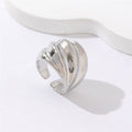 Kapri Layered Threaded Ring - Silver [YGN9NU0Q]