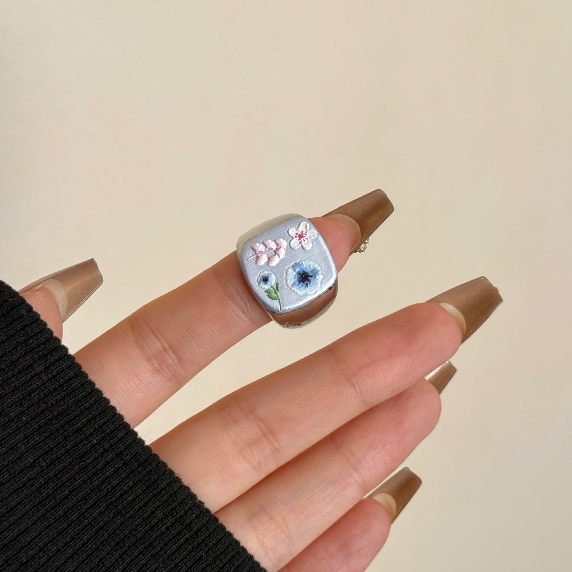 Madison Enamel Butterfly Ring - Light Blue Butterfly [6E5S44D0]
