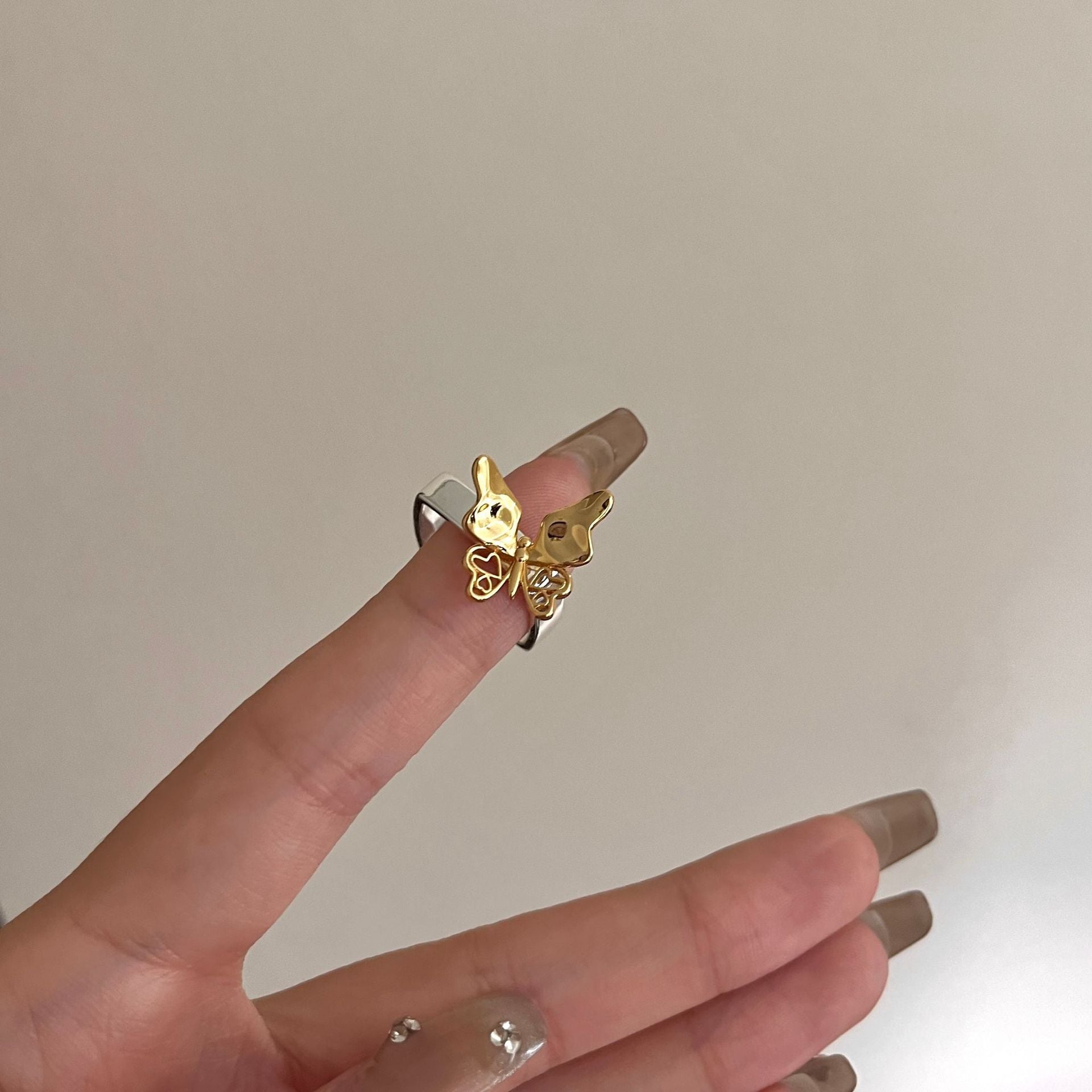 Kelsie Butterfly Stone Ring - Emerald Green [JY489YGG]