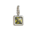 Lotus Birthstone Cube Necklace - August Pendant - Silver [23TOMIKY]