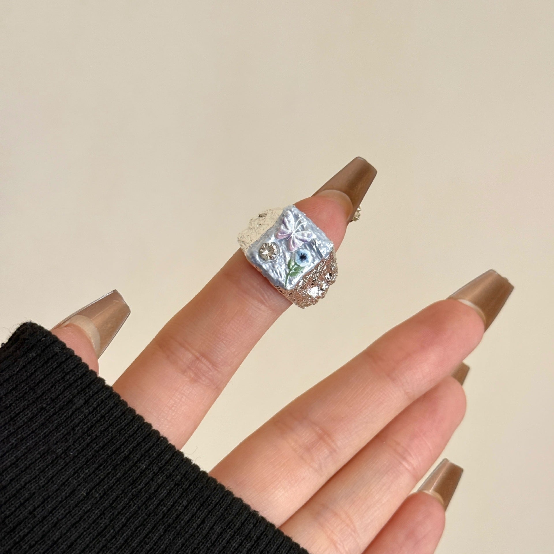 Madison Enamel Butterfly Ring - Red Butterfly [RF6NTCC1]
