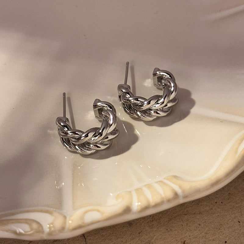 Collyns Interlaced Hoop Earrings - Silver [DXT8B6S9]