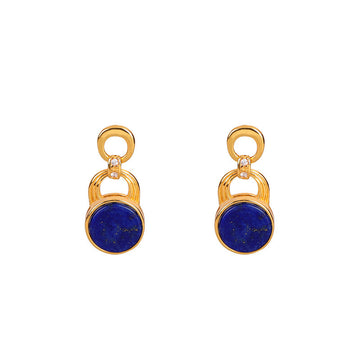 Lapis Lazuli Circle Drop Earrings