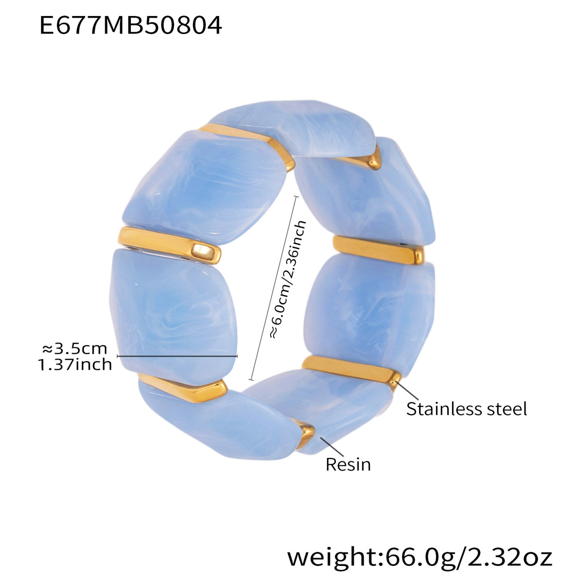 Alianny Irregular Resin Bracelet - Blue Bracelet [CV8WB2VU]