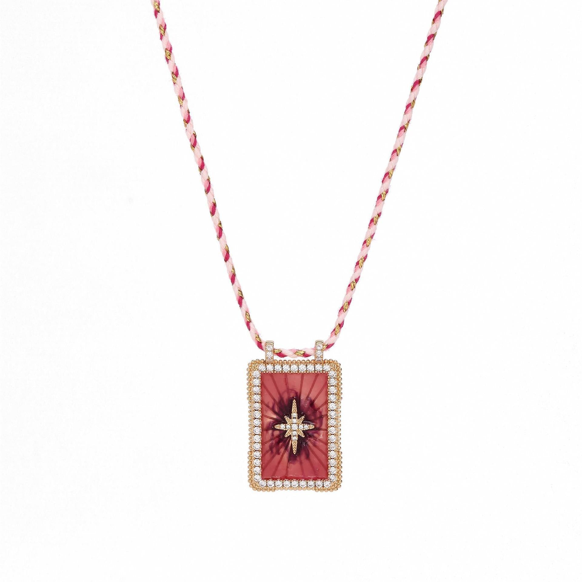 Celestial Charm Pendant Necklace - Purple Starburst [E47W34BH]