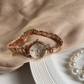 Minimalist Chain Bracelet Watch - Rose Gold with White Dial (Roman Numeral Chain) [FLP2OBBG]