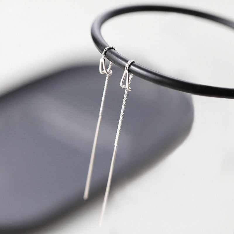 Adhya Dainty Threader Earrings - Silver [IBMGTD3H]