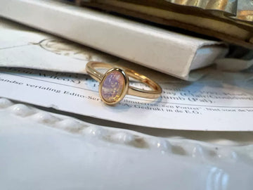 Isabella Minimal Round Opal Ring