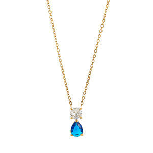 Birthstone Pendant Necklace - September (Clear) [FM0MVQ2E]