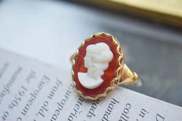 Isabella Red Cameo Vintage Ring