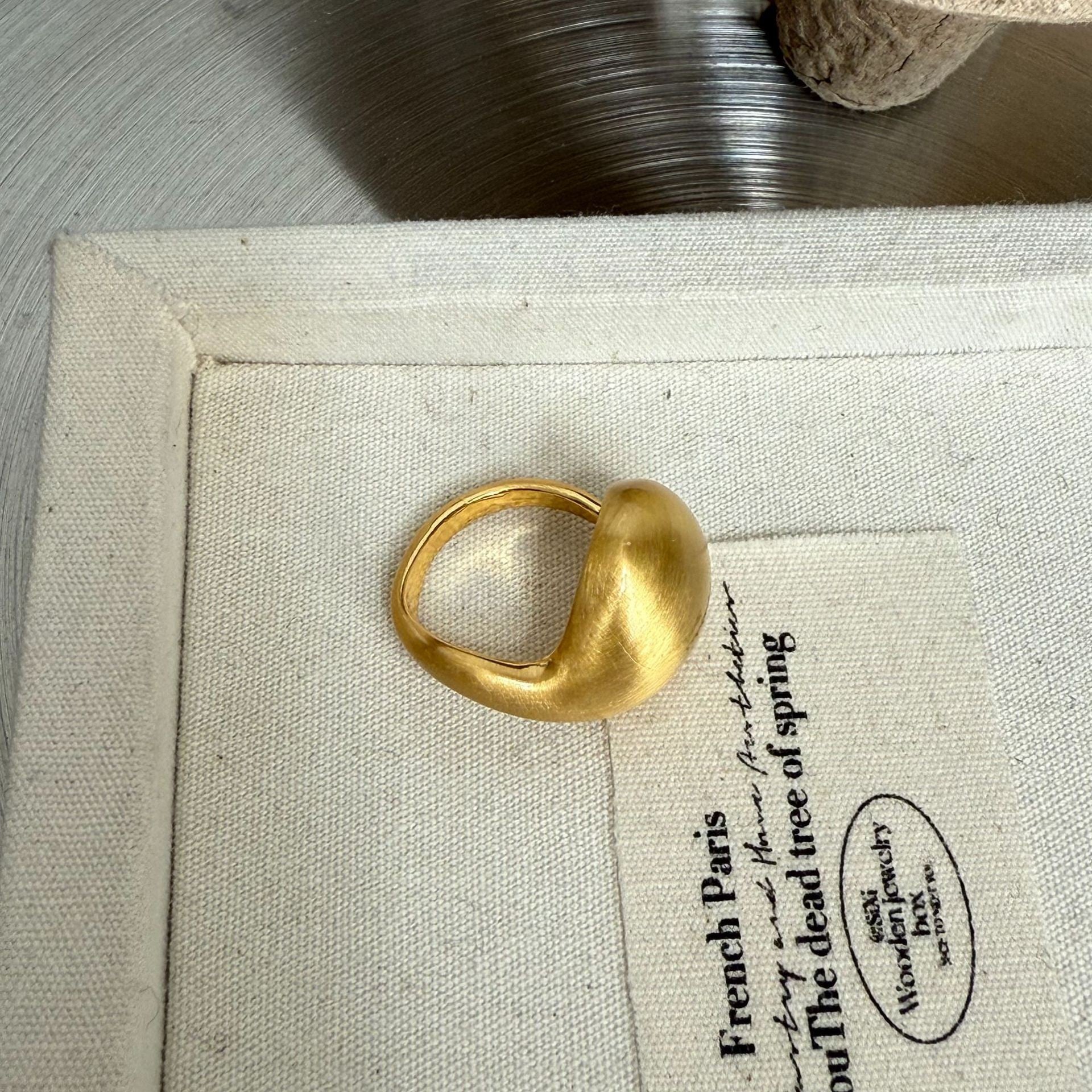 Jimena Asymmetric Open Ring - Gold Brushed Asymmetric Ring [DQXFJFSC]