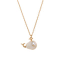 Baroque Pearl Fish Pendant Necklace - Gold Whale [NO3NMIDZ]