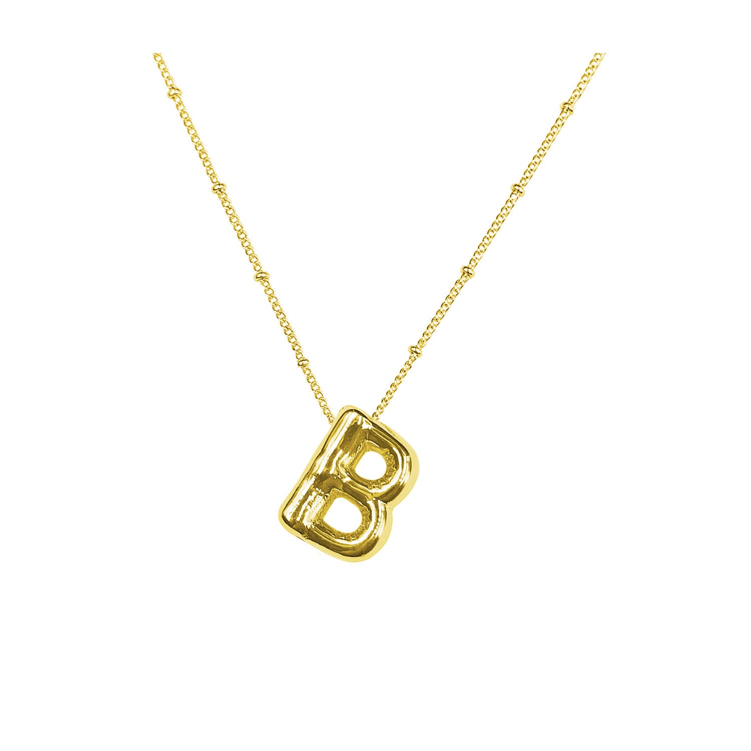 Aiyanah Glossy Bubble Letter Necklace - Gold B [5VA6IZVO]