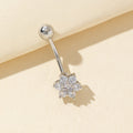Brookelynn Floral Heart Navel Ring - Silver [5X1RXIET]