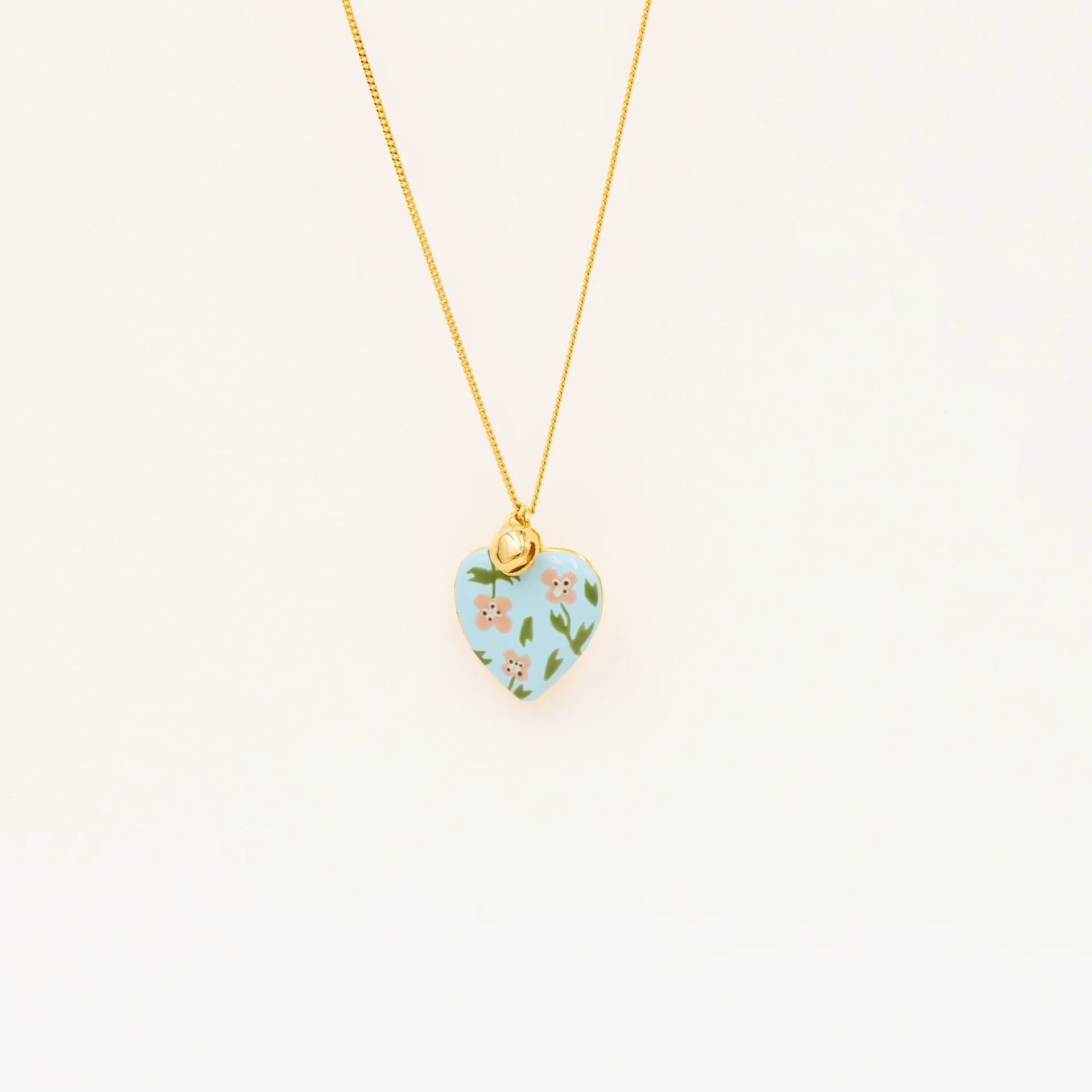 Heart Locket Pendant Necklace - Floral Heart Locket Necklace [K2418IQ7]