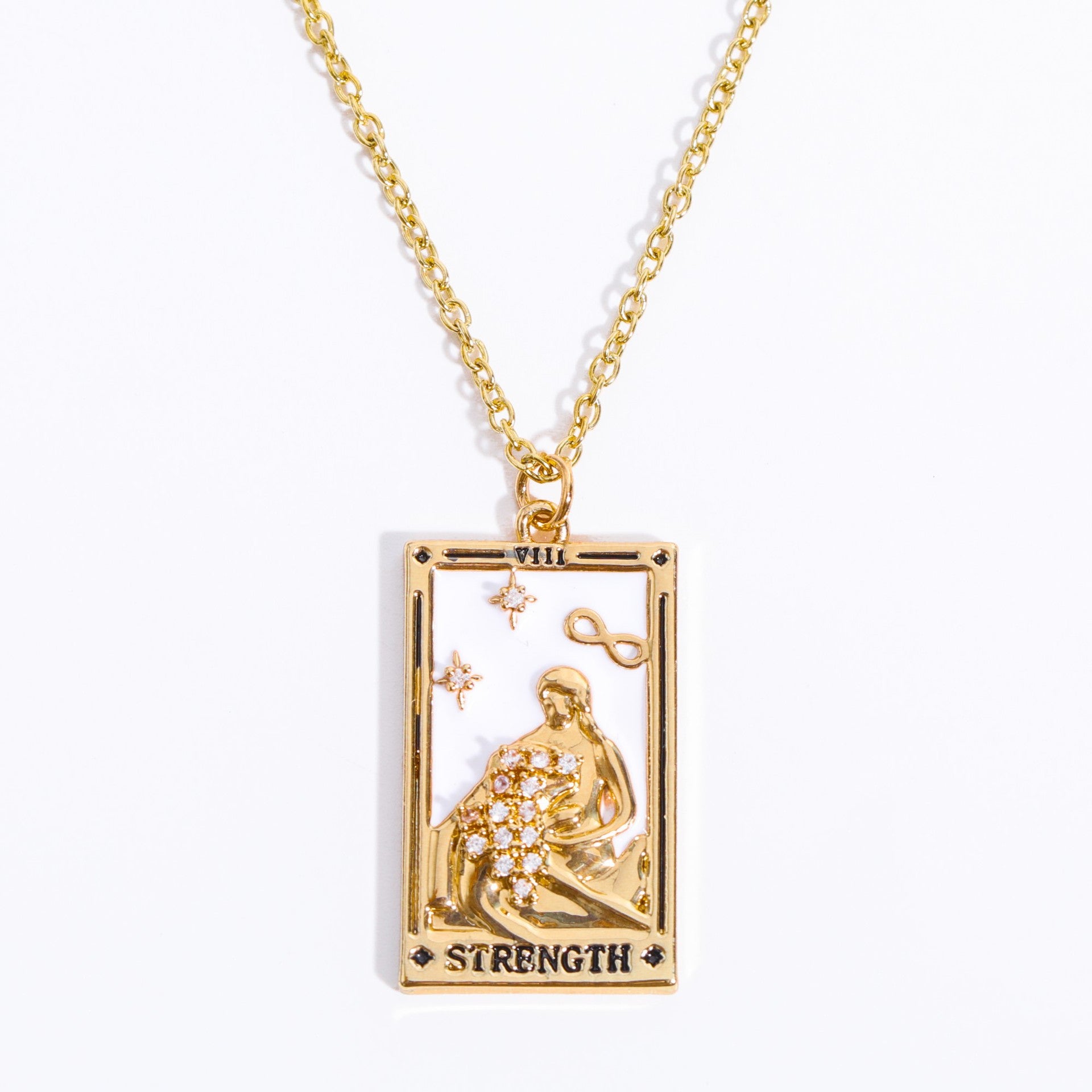 Erynn Gold-Plated Tarot Necklace - Strength [YNFA801S]