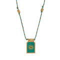 Artistic Tarot Inspired Pendant Necklace - Blue Eye (Gold) [QCLGZ6N8]