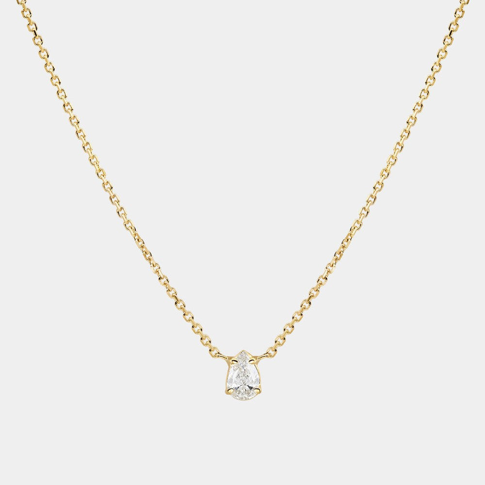 Layered Dainty Pendant Necklace - Gold Single Teardrop Necklace [5208A3PJ]