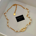 Pearl and Gold Chain Necklace - Gold Pearl Necklace [3A5UJJOB]