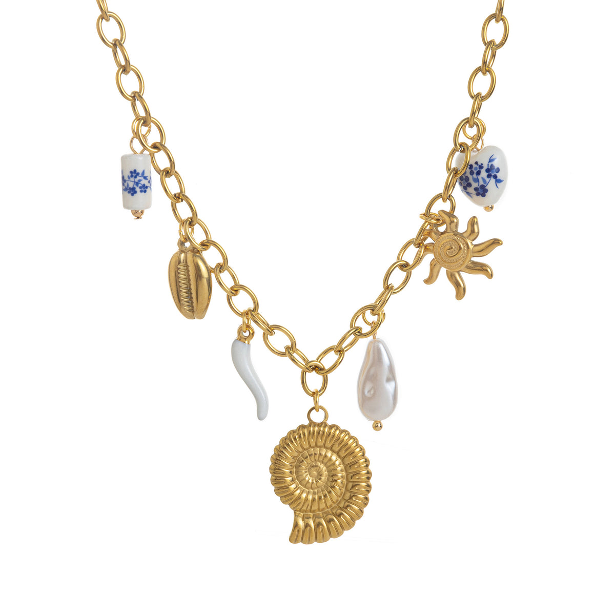 Dainty Fruit Pendant Necklace - Blue Conch Necklace [GAJOG328]