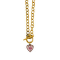 Ayelen Painted Pendant Necklace - Pink Heart Necklace [9QZ0TZS7]