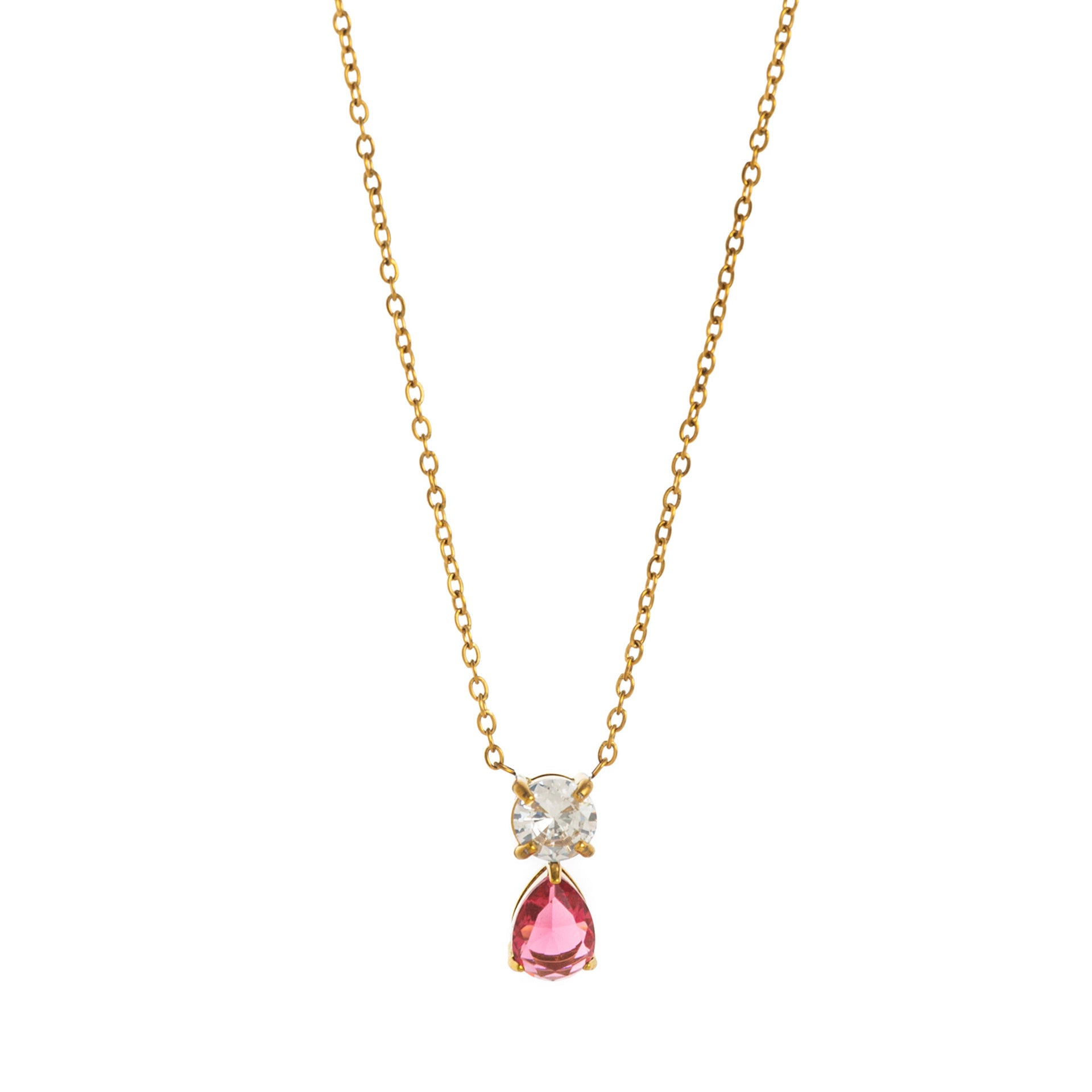 Birthstone Pendant Necklace - July (Clear) [UEWIER1Y]