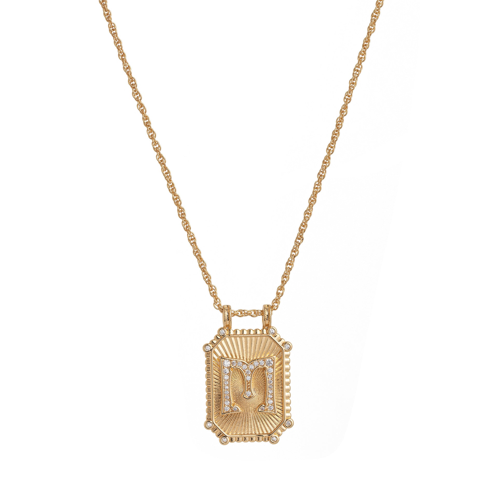 Celestial Charm Pendant Necklace - Letter M [AK89LFUV]