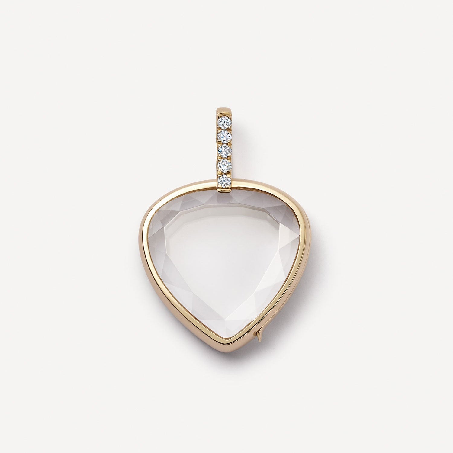 Floating Charm Locket Necklace - Flat Triangle Transparent Locket Necklace (O-Chain) [0JVG5ZHS]