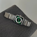 Vintage Square Bracelet Watch - Silver Band Green Face (Arsenal Band) [9NEYPA6F]