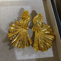 Khloe Gilded Leaf Statement Earrings - Gold Leaf Pierced [WG4XBVX5]