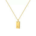 Initial Pendant Box Chain Necklace - Style N [MX66V5QU]