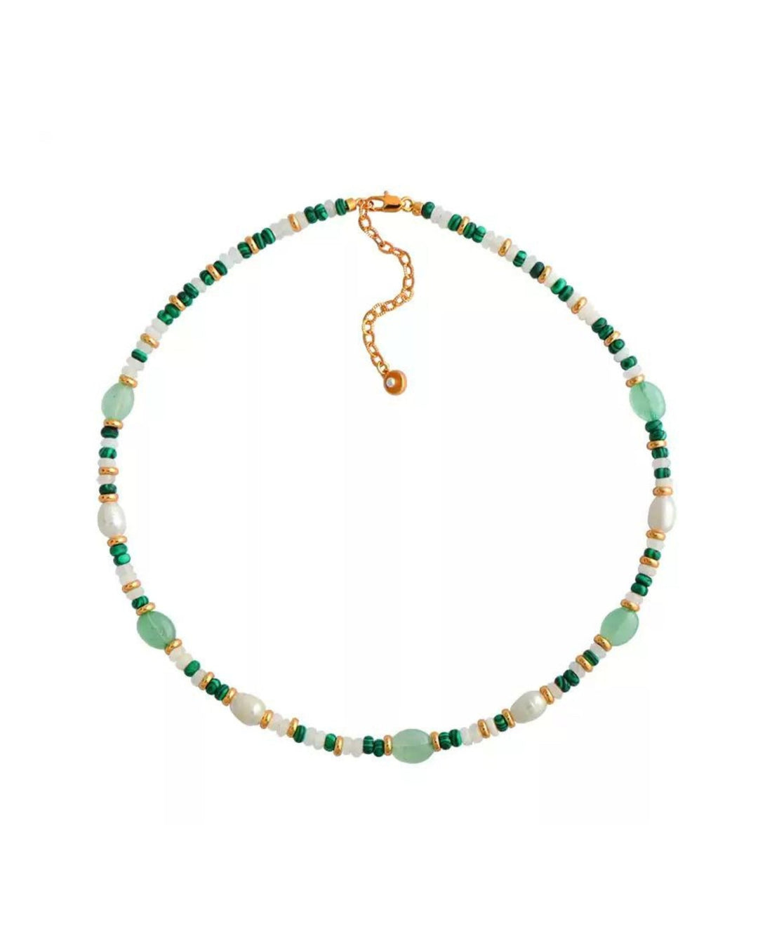 Freshwater Pearl & Malachite Beaded Necklace Set