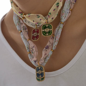 Neve Silk Scarf Pendant Necklace