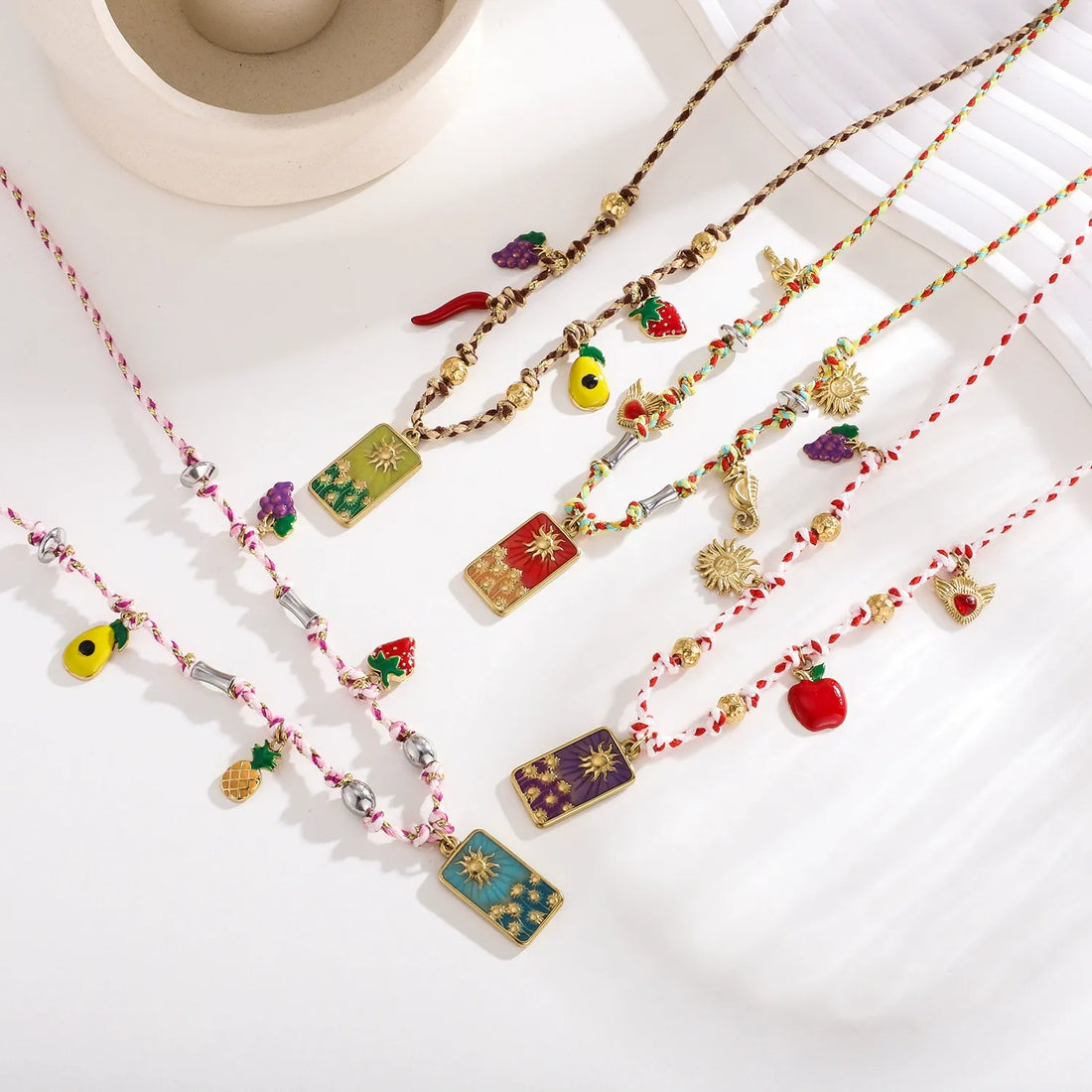 Cesia Sun Tarot Fruit Charm Necklace
