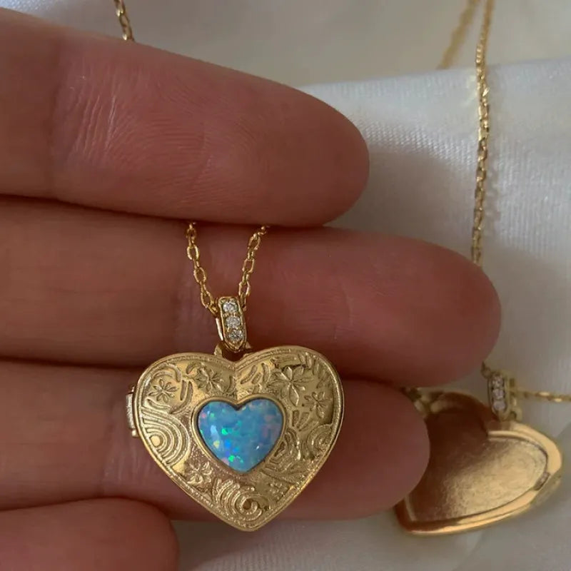 Devin Vintage Heart Locket Necklace