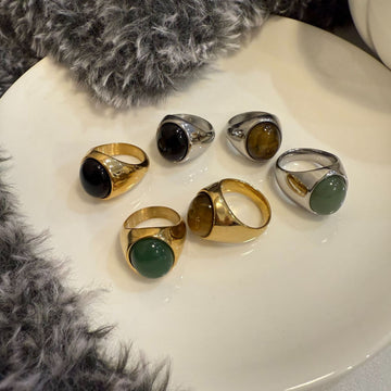 Aleiyah Sleek Oval Stone Ring