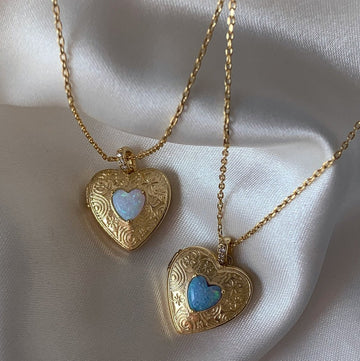 Devin Vintage Heart Locket Necklace
